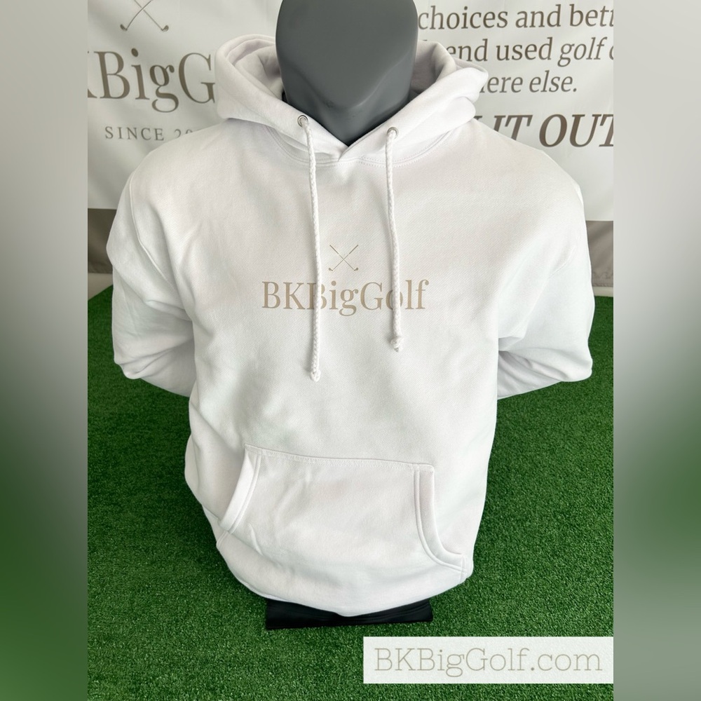 BKBigGolf Gold Logo White Hoodie